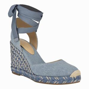 Nine West Friend Ankle Wrap Espadrille Wedge Sandals - Blue - Ireland (LP2951780)